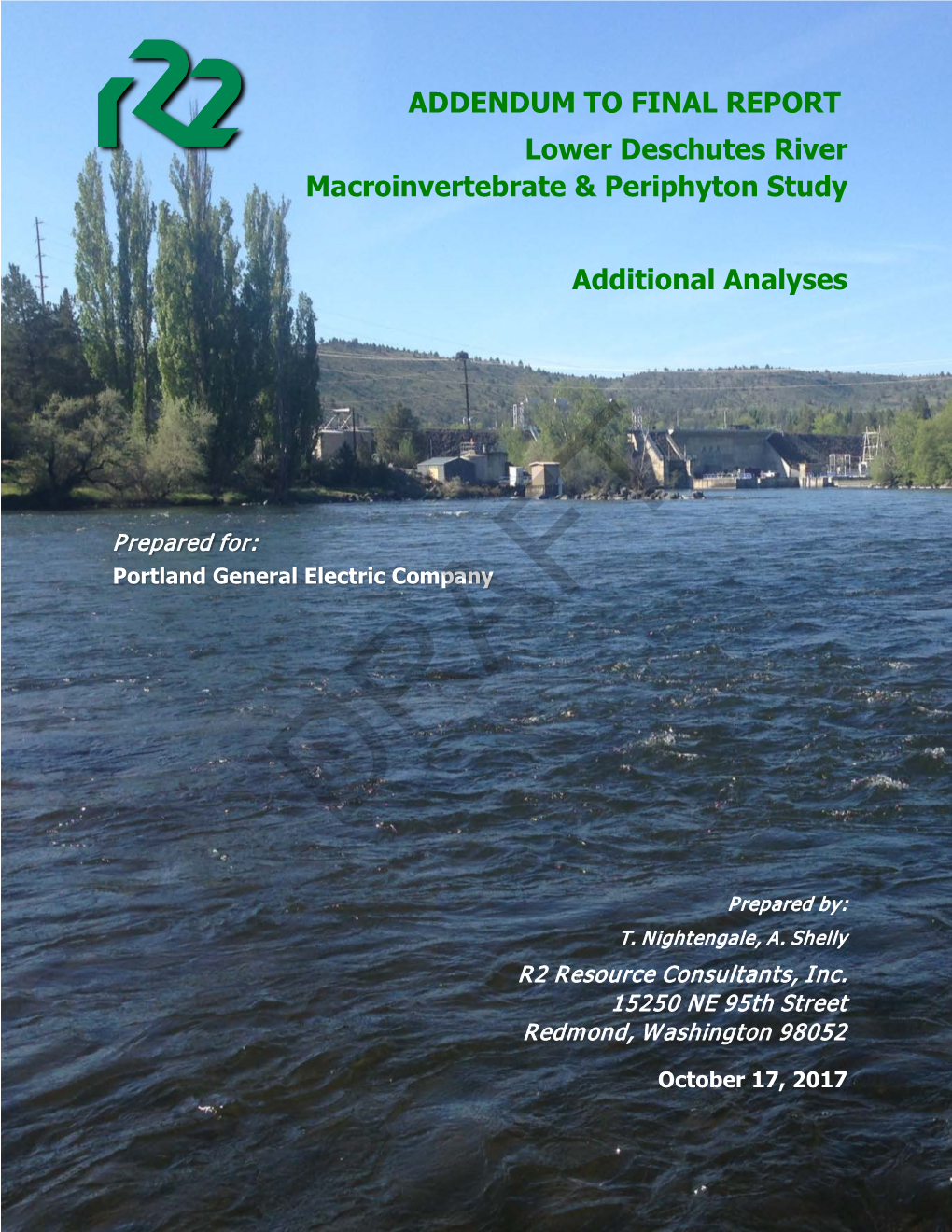 Deschutes Macroinvertebrate Study Addendum