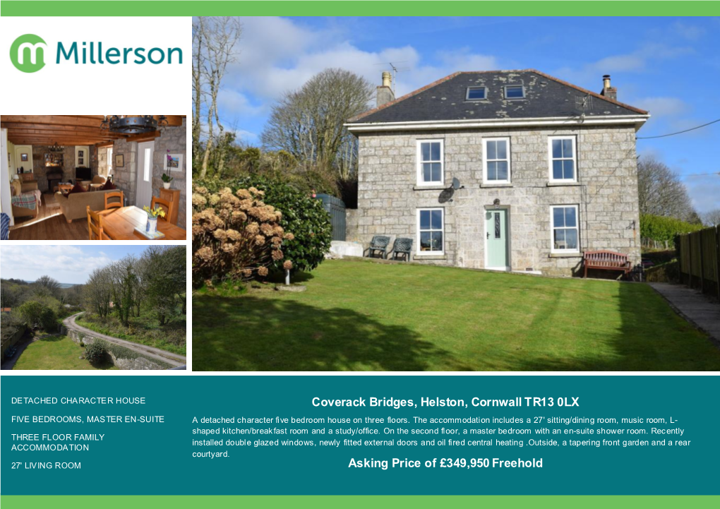 Coverack Bridges, Helston, Cornwall TR13 0LX Asking Price of £349,950