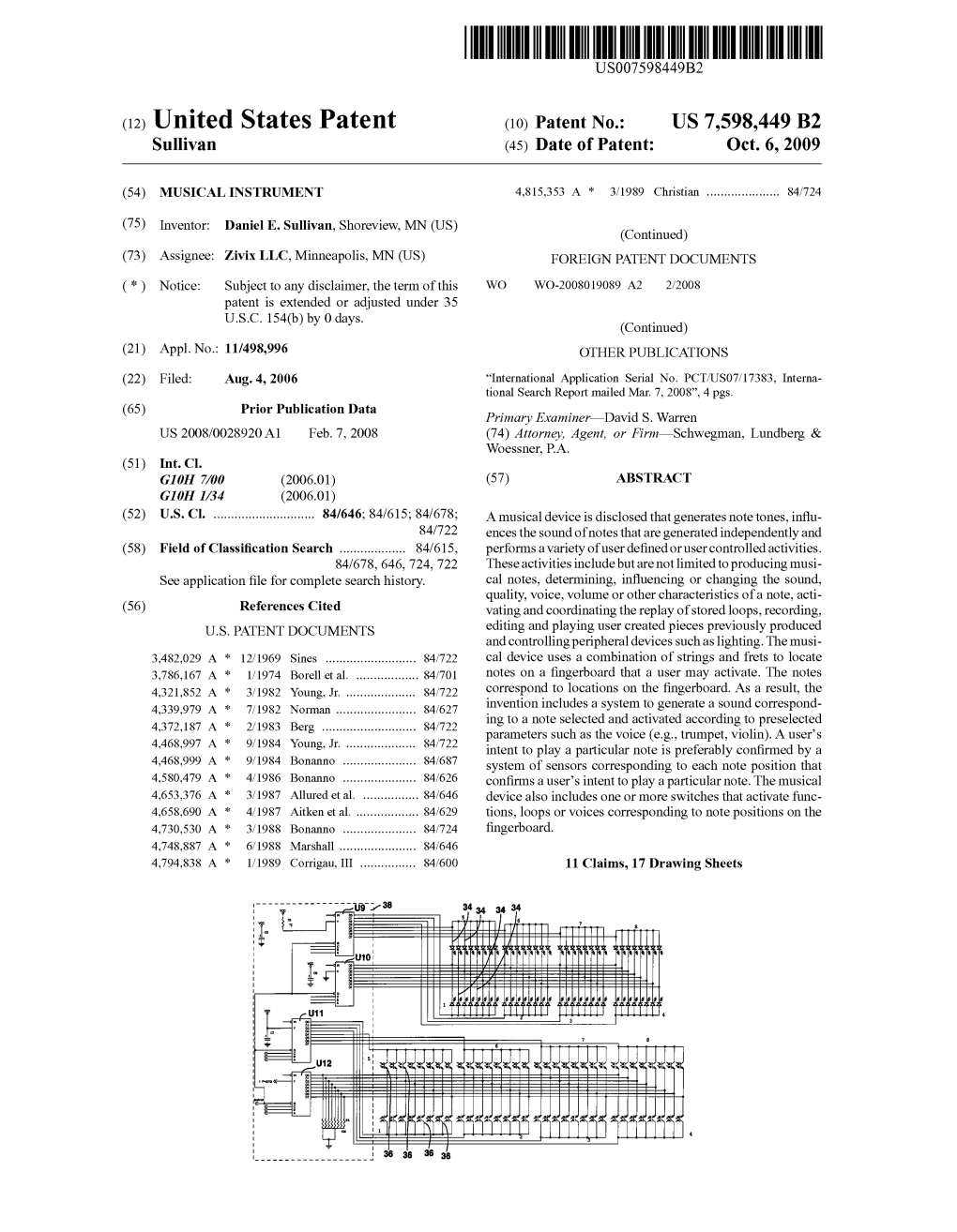 United States Patent (10) Patent No.: US 7,598.449 B2 Sullivan (45) Date of Patent: Oct