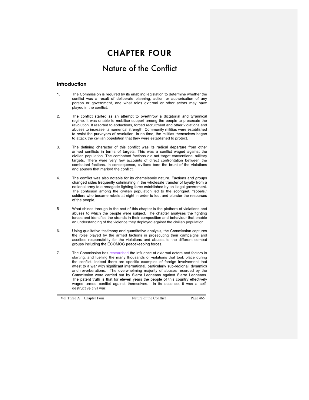 CHAPTER FOUR Nature of the Conflict