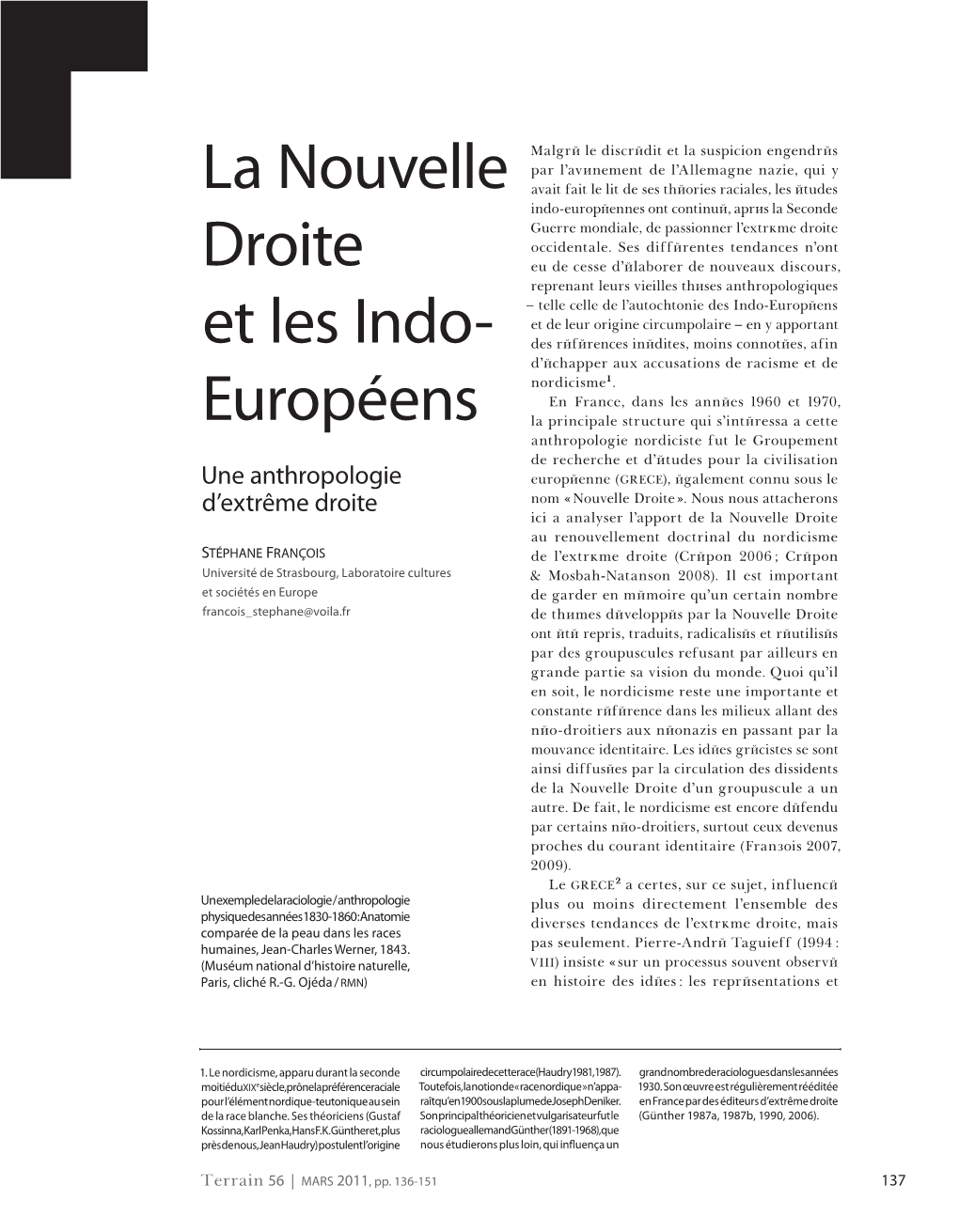 La Nouvelle Droite Et Les Indo-Européens