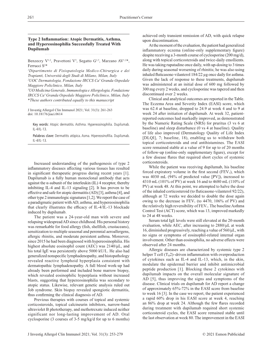 Type 2 Inflammation: Atopic Dermatitis, Asthma, and Hypereosinophilia