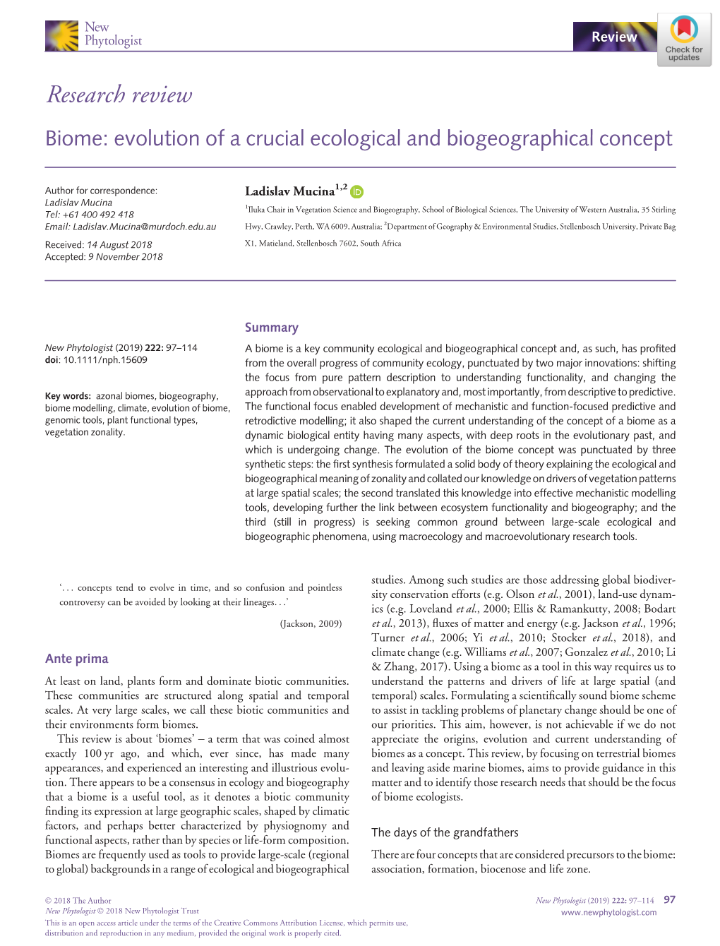 Biome: Evolution of a Crucial Ecological and Biogeographical Concept