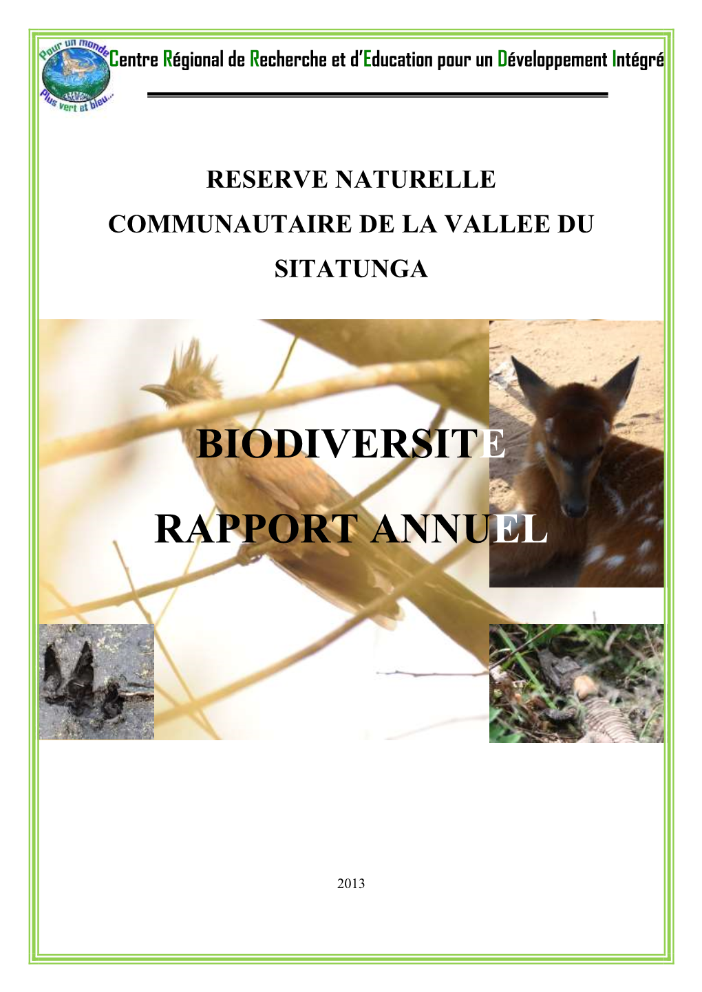 Biodiversite Rapport Annuel