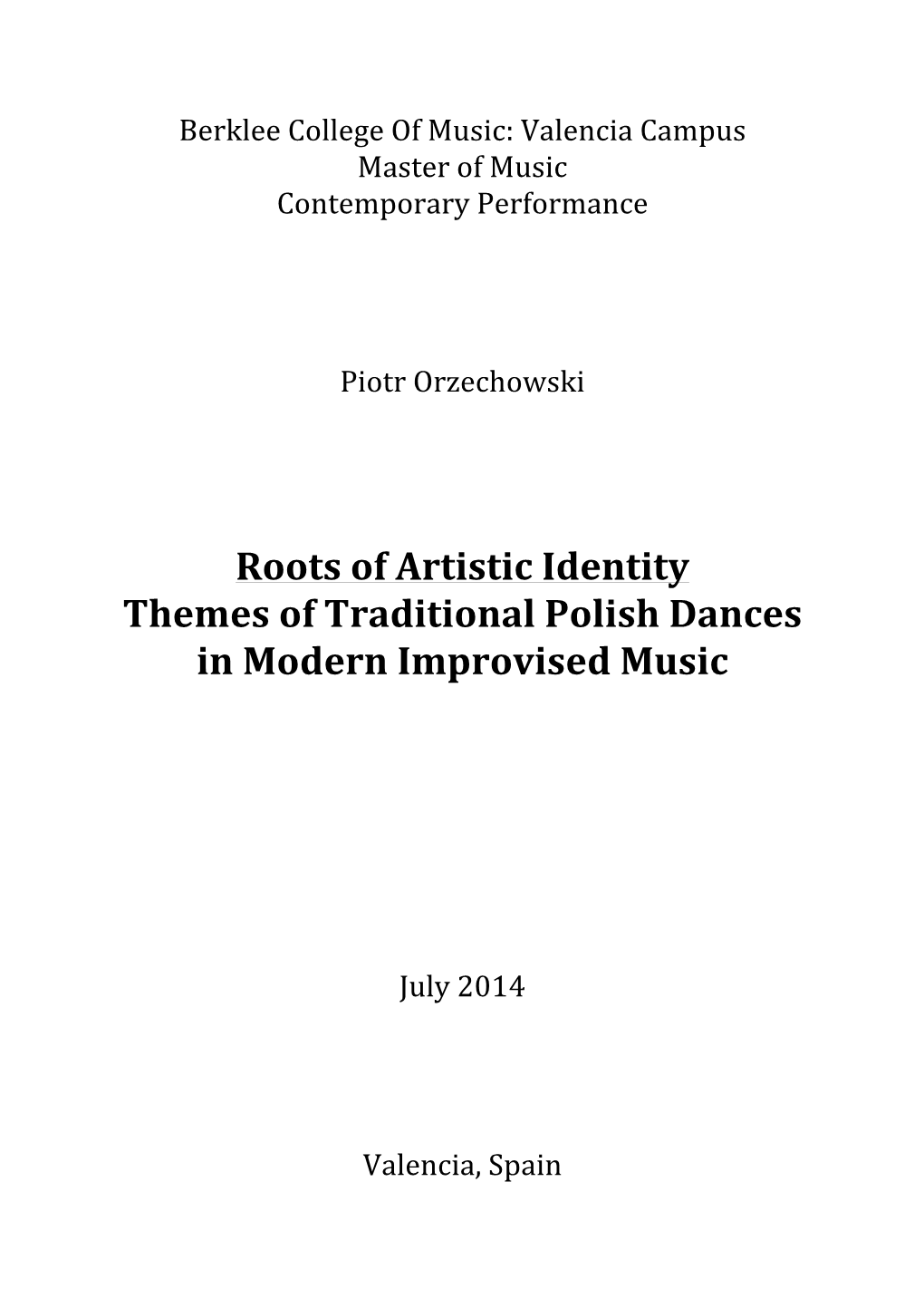 Themes of Traditional Polish Dances in Modern Improvised Music