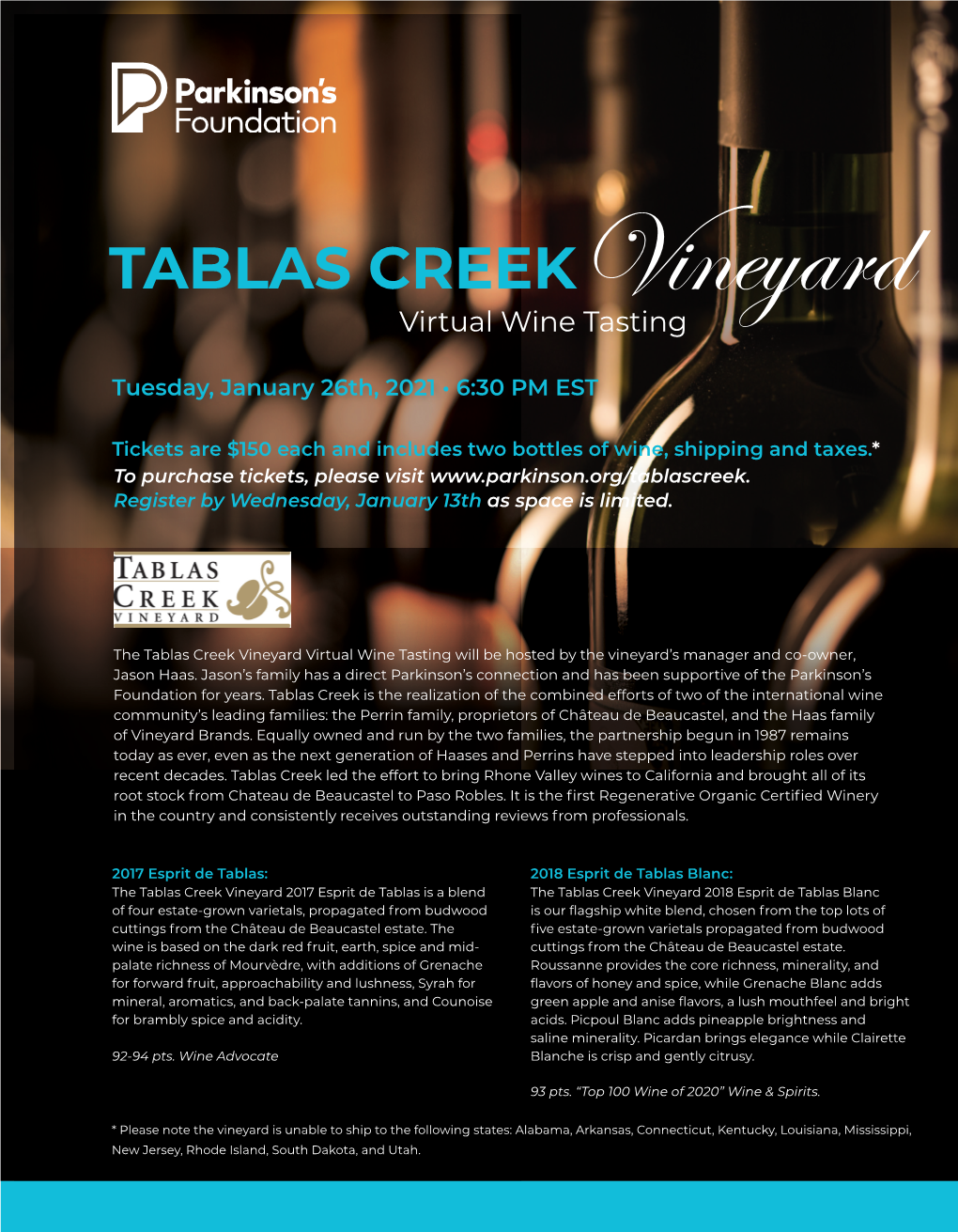 TABLAS Creekvineyard Virtual Wine Tasting