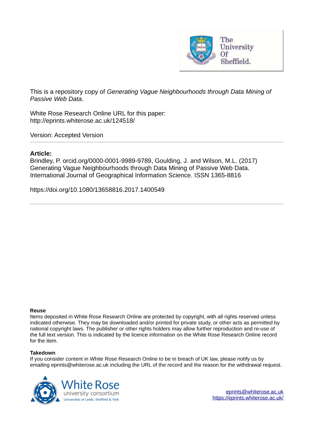 Generating Vague Neighbourhoods Through Data Mining of Passive Web Data