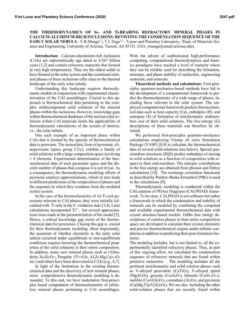 THE THERMODYNAMICS of Sc- and Ti-BEARING REFRACTORY MINERAL PHASES in CALCIUM-ALUMINUM-RICH INCLUSIONS: REVISTING the CONDENSATION SEQUENCE of the EARLY SOLAR NEBULA