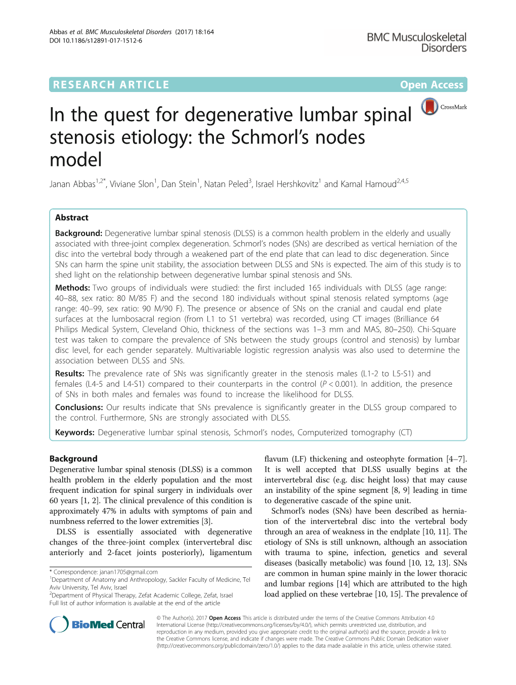 In the Quest for Degenerative Lumbar Spinal Stenosis Etiology