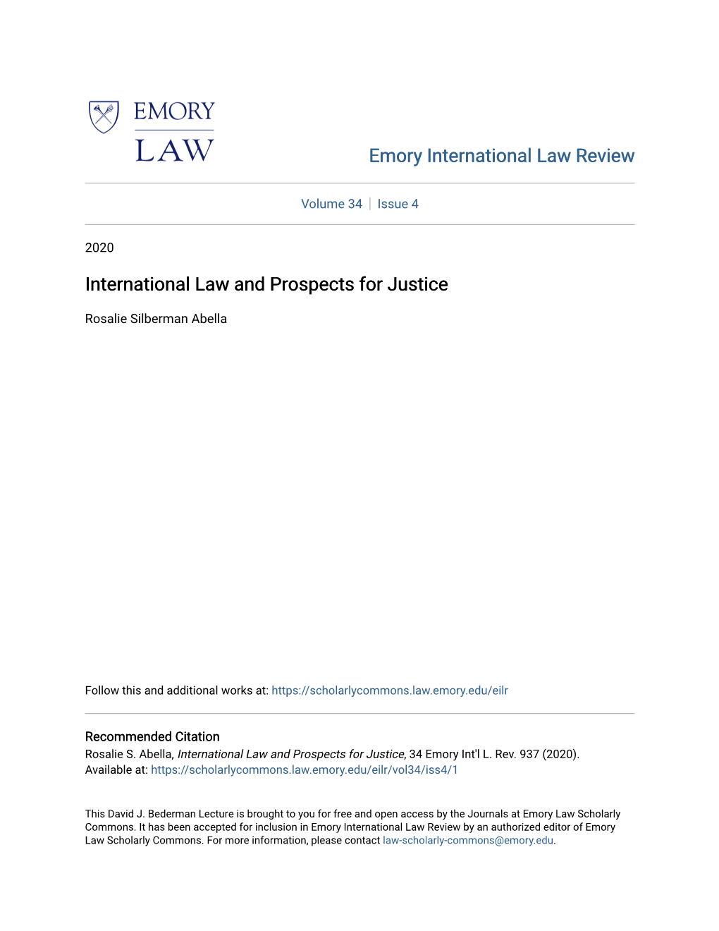 International Law and Prospects for Justice