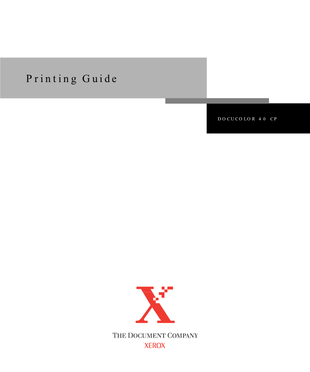 Docucolor 40 CP Printing Guide