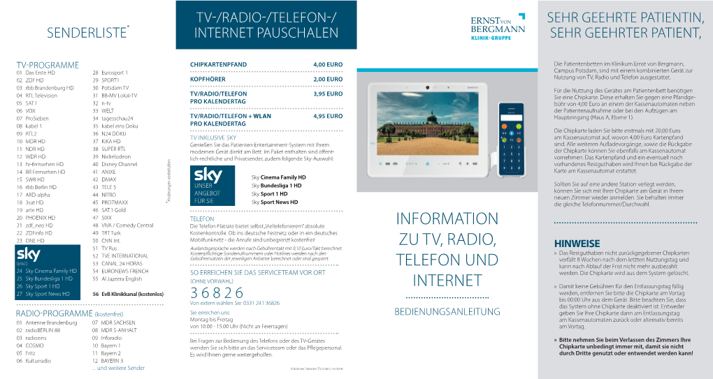 Tv-/Radio-/Telefon-/ Internet Pauschalen