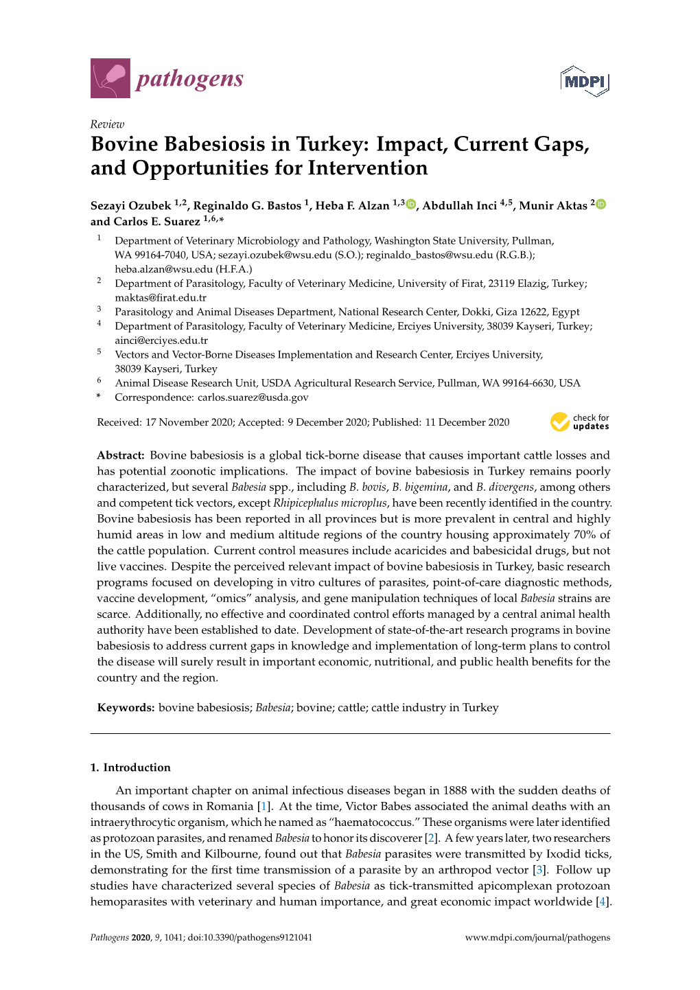 Bovine Babesiosis in Turkey: Impact, Current Gaps, and Opportunities for Intervention