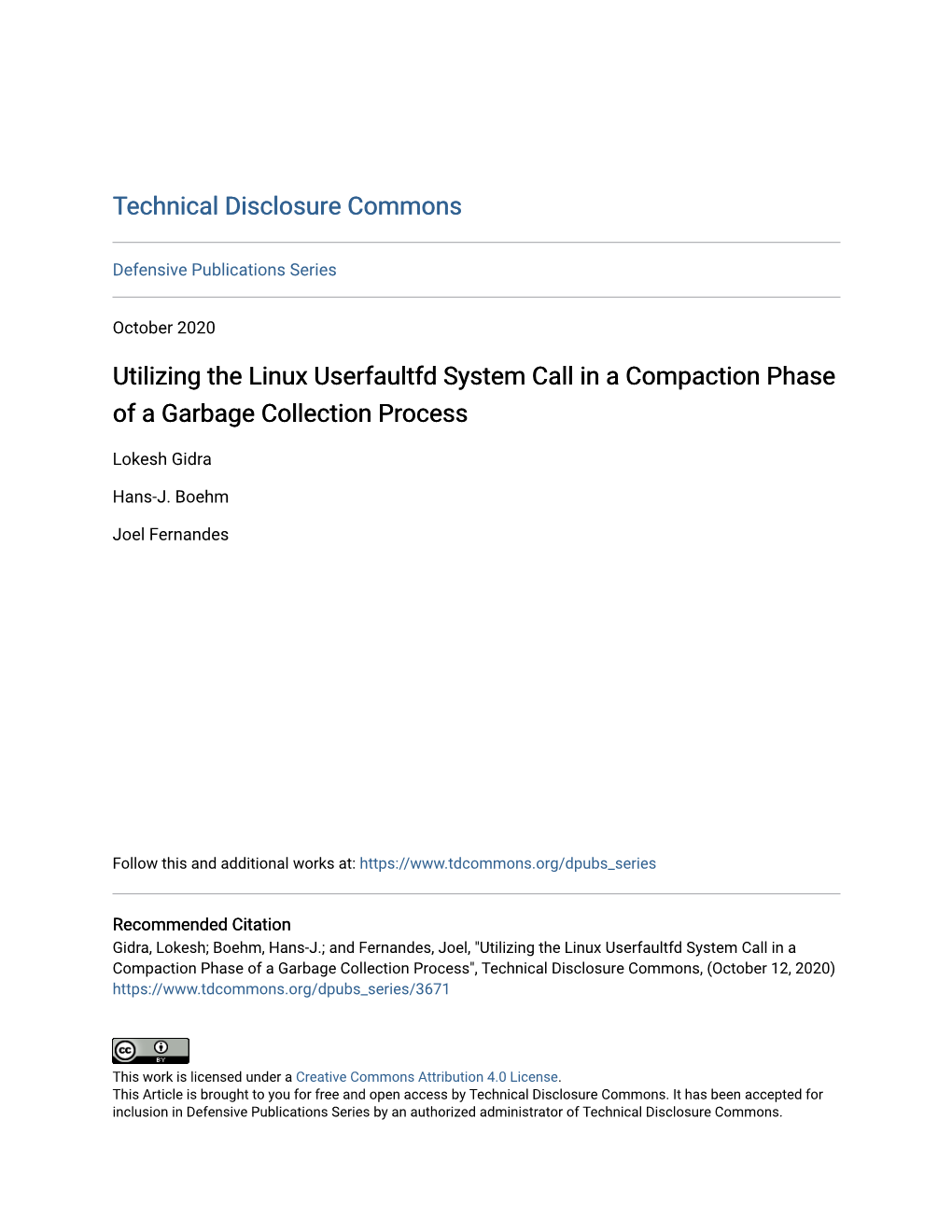 Utilizing the Linux Userfaultfd System Call in a Compaction Phase of a Garbage Collection Process