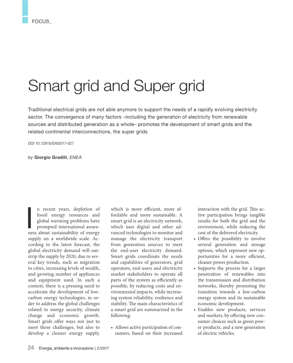 Smart Grid and Super Grid