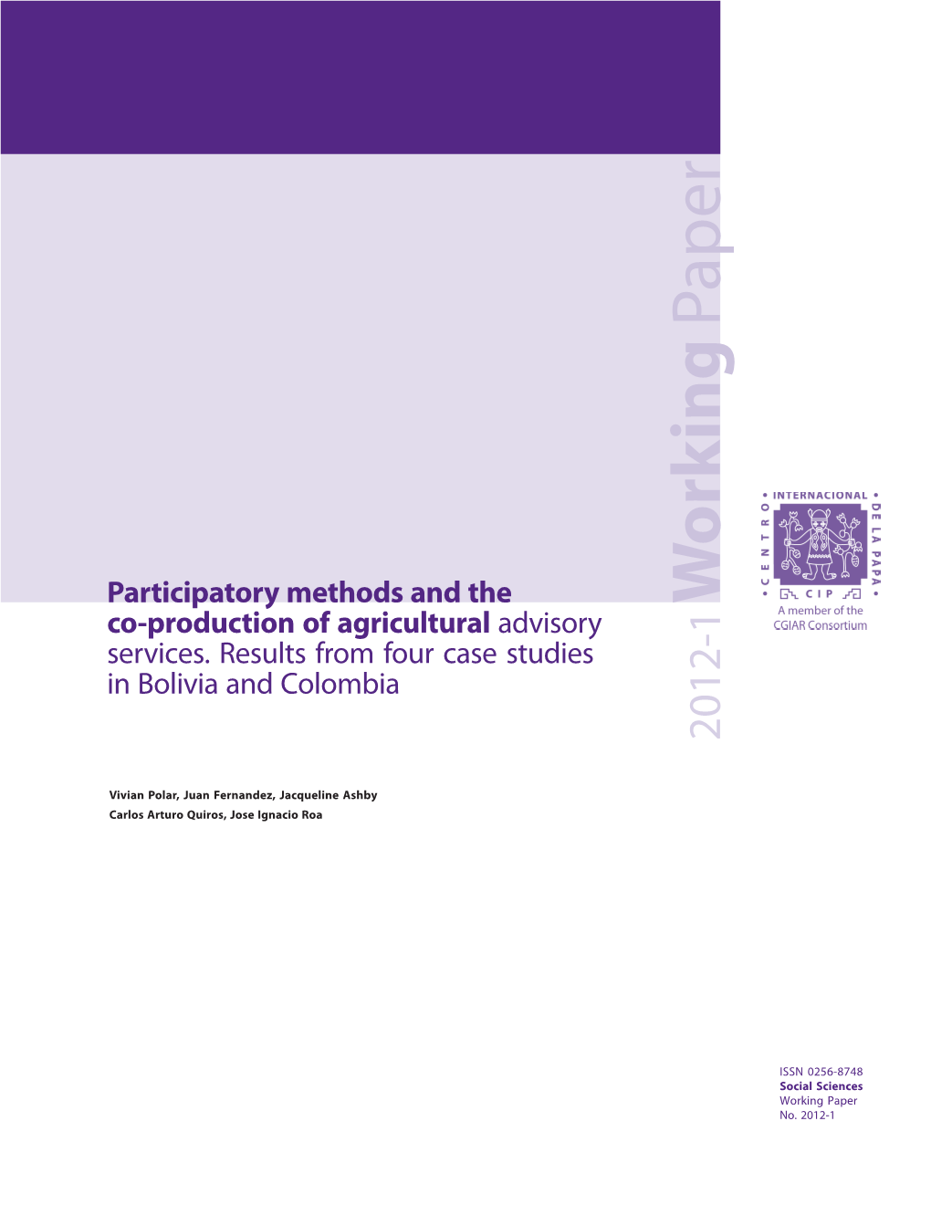 Participatory Methods and the Co- Production of Agricultural