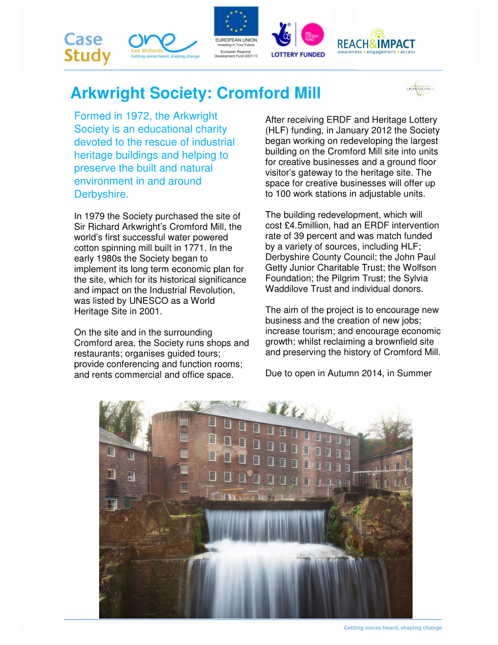 Arkwright Society: Cromford Mill