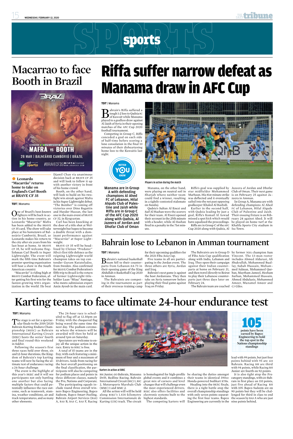 Riffa Suffer Narrow Defeat As Manama Draw in AFC