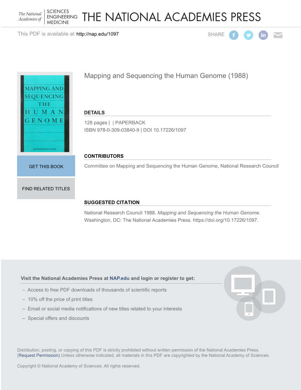 Mapping and Sequencing the Human Genome (1988)