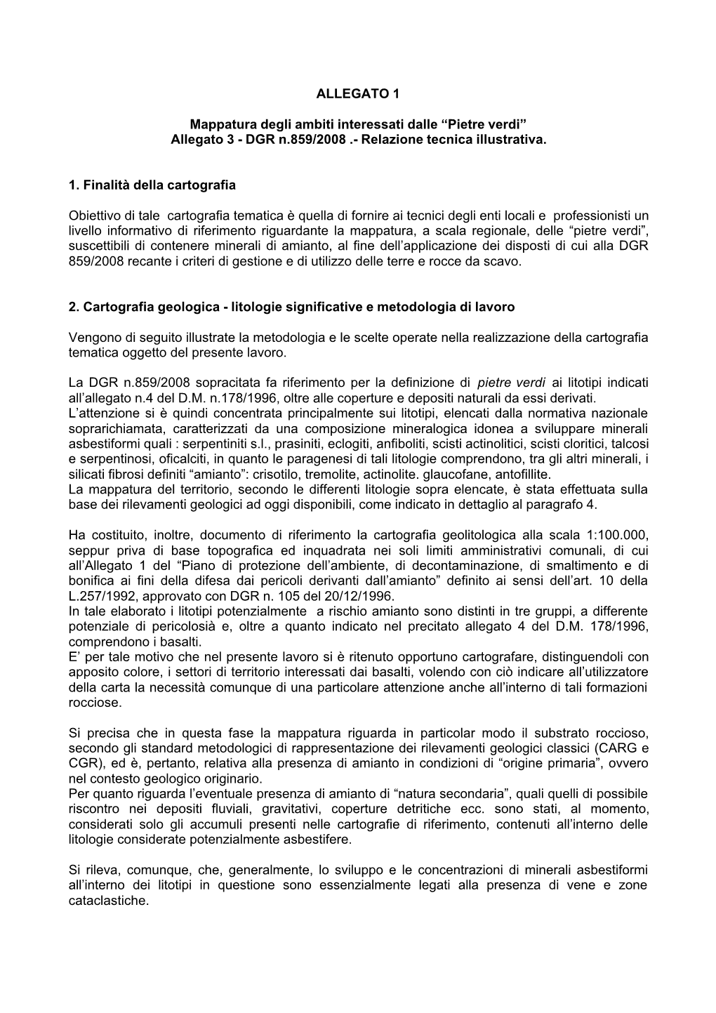 ALLEGATO 1 Mappatura Degli Ambiti Interessati Dalle “Pietre Verdi