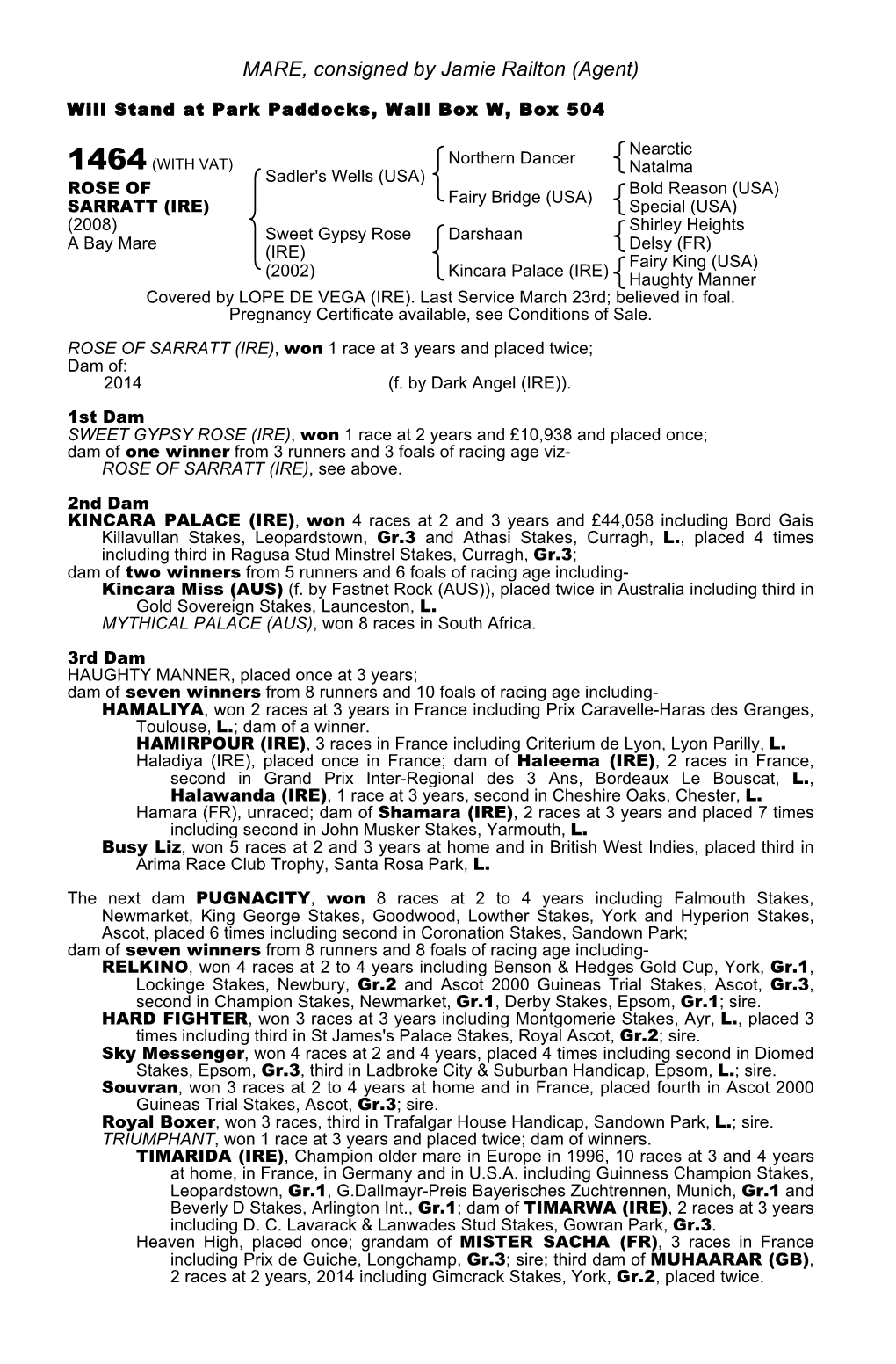 MARE, Consigned by Jamie Railton (Agent)