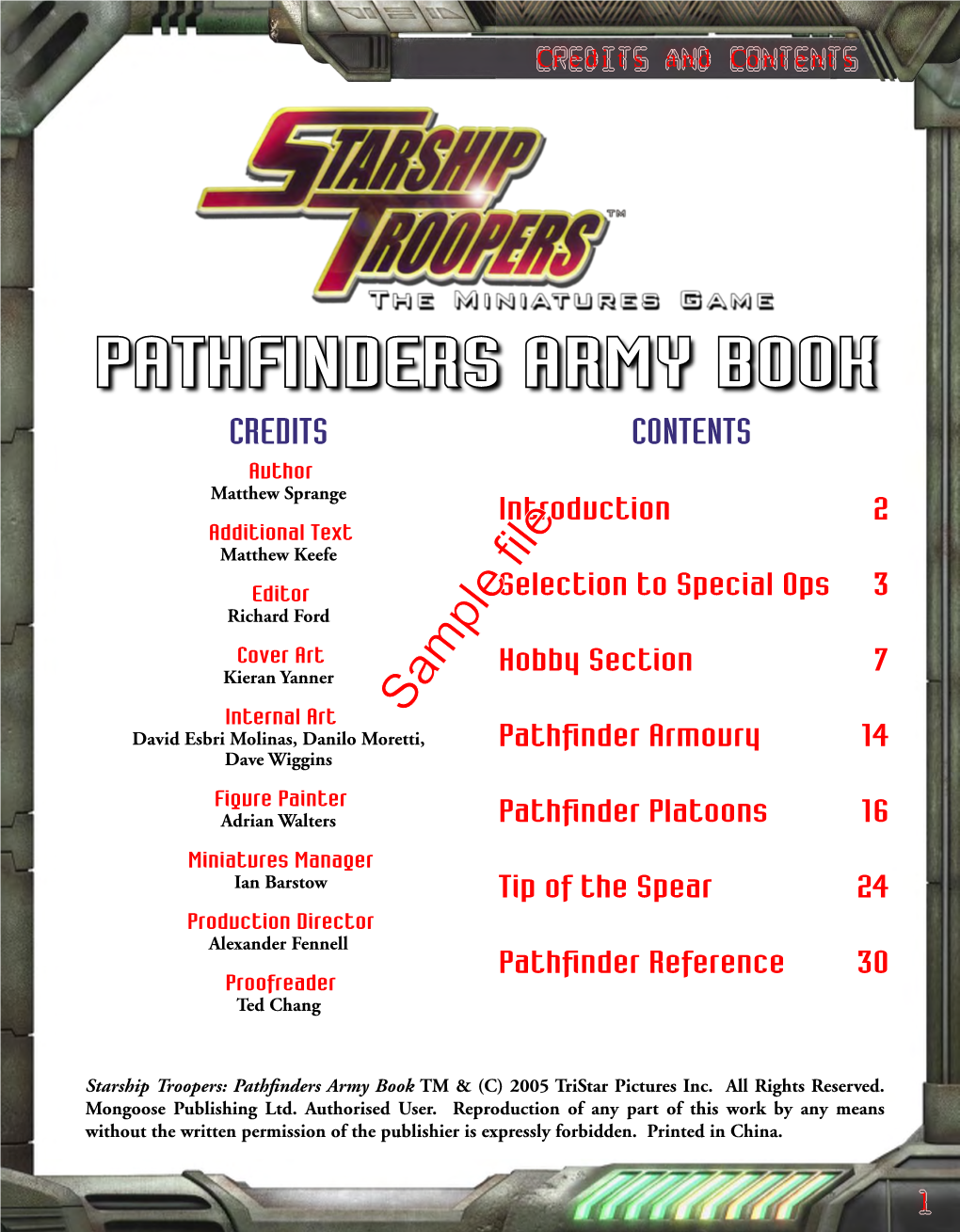 Pathfinders Army Book