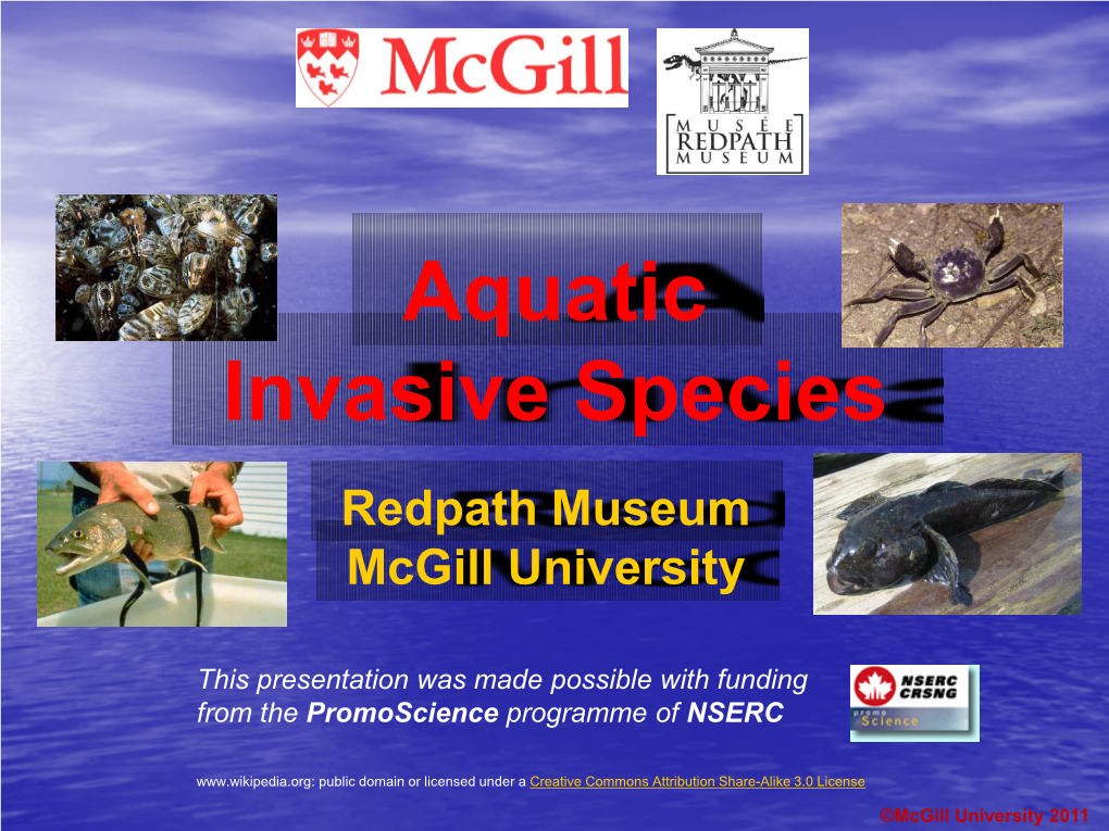 Aquatic Invasive Species Redpath Museum Mcgill University