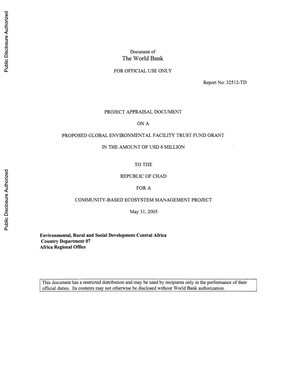 World Bank Document