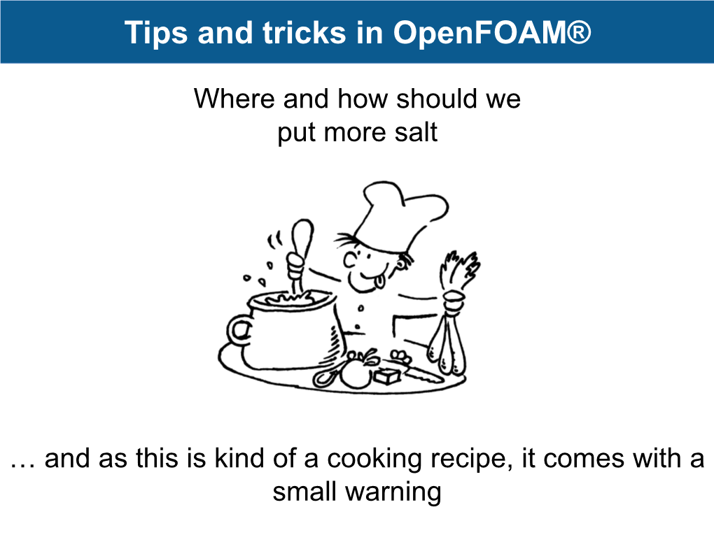 Tips and Tricks in Openfoam®