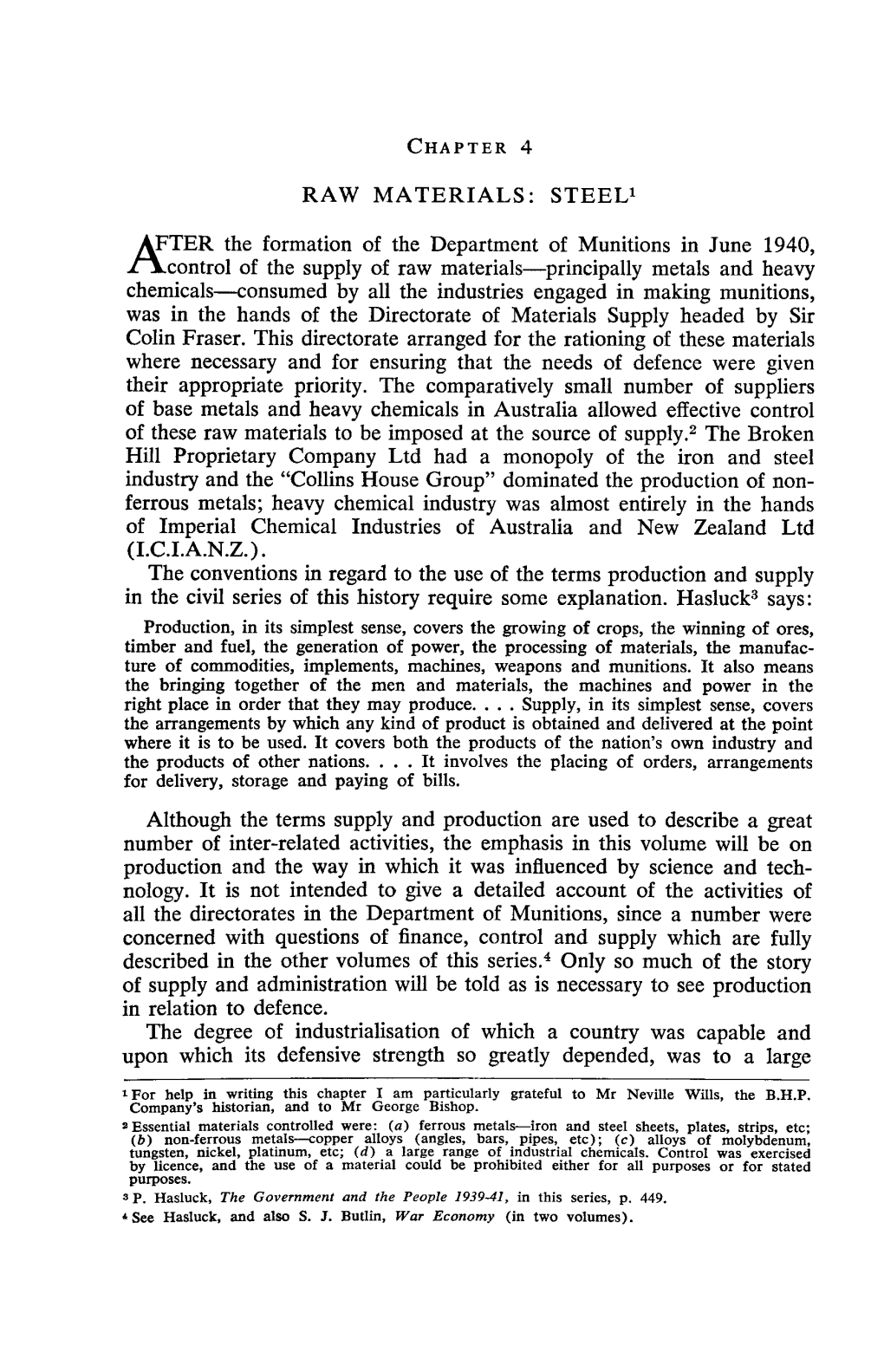 CHAPTER 4 RAW MATERIALS : STEEL' TER the Formation of The