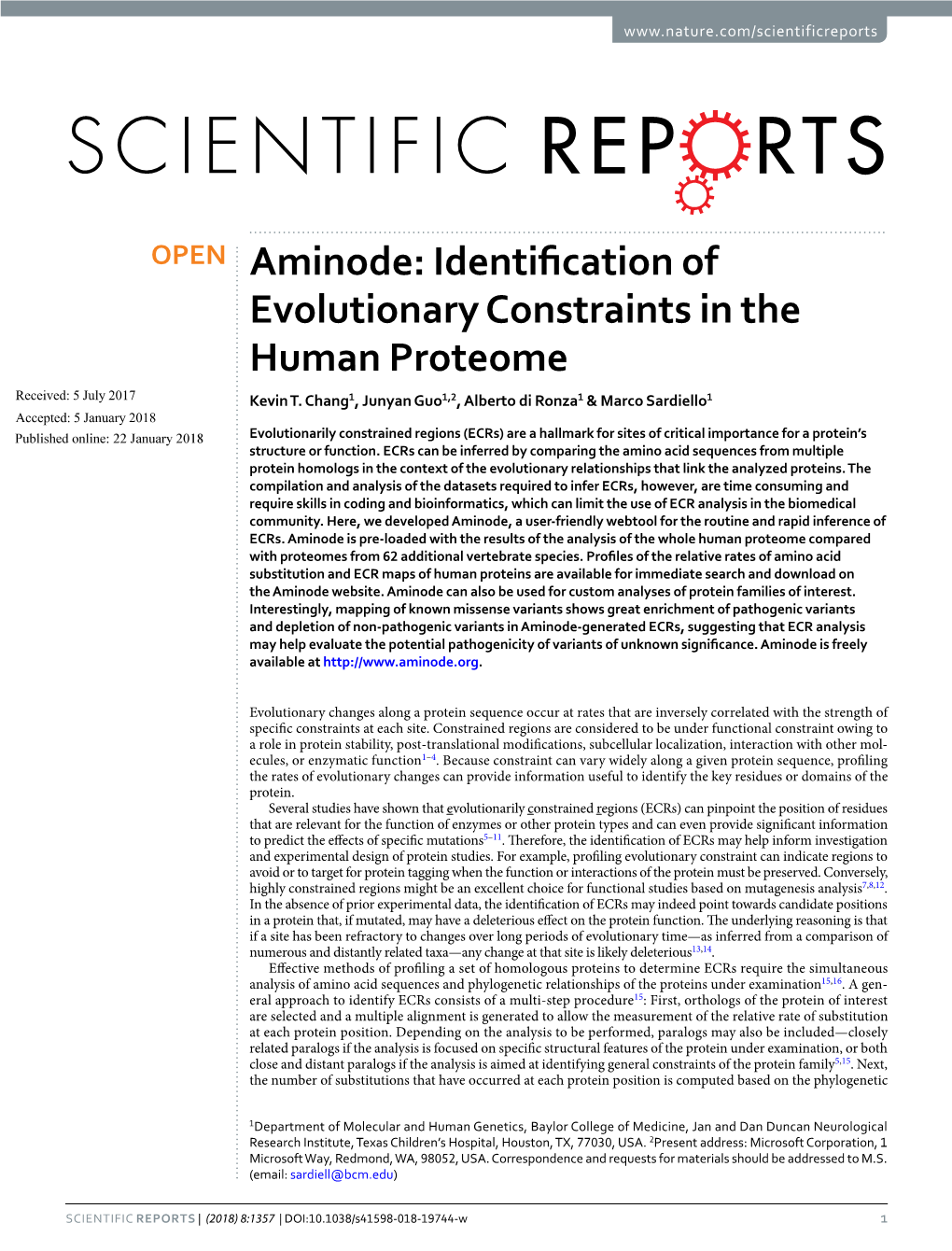 Aminode: Identification of Evolutionary Constraints in the Human Proteome