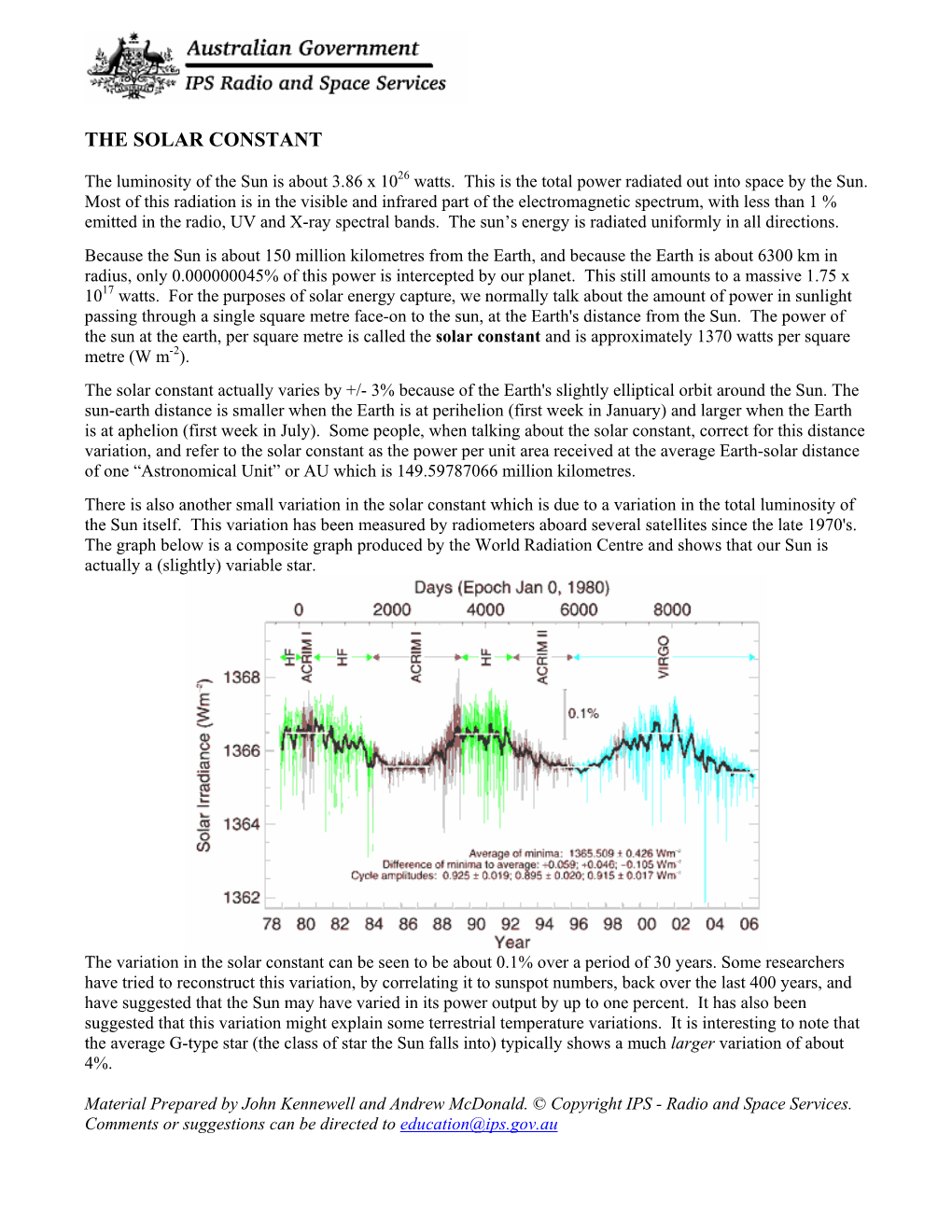 The Solar Constant