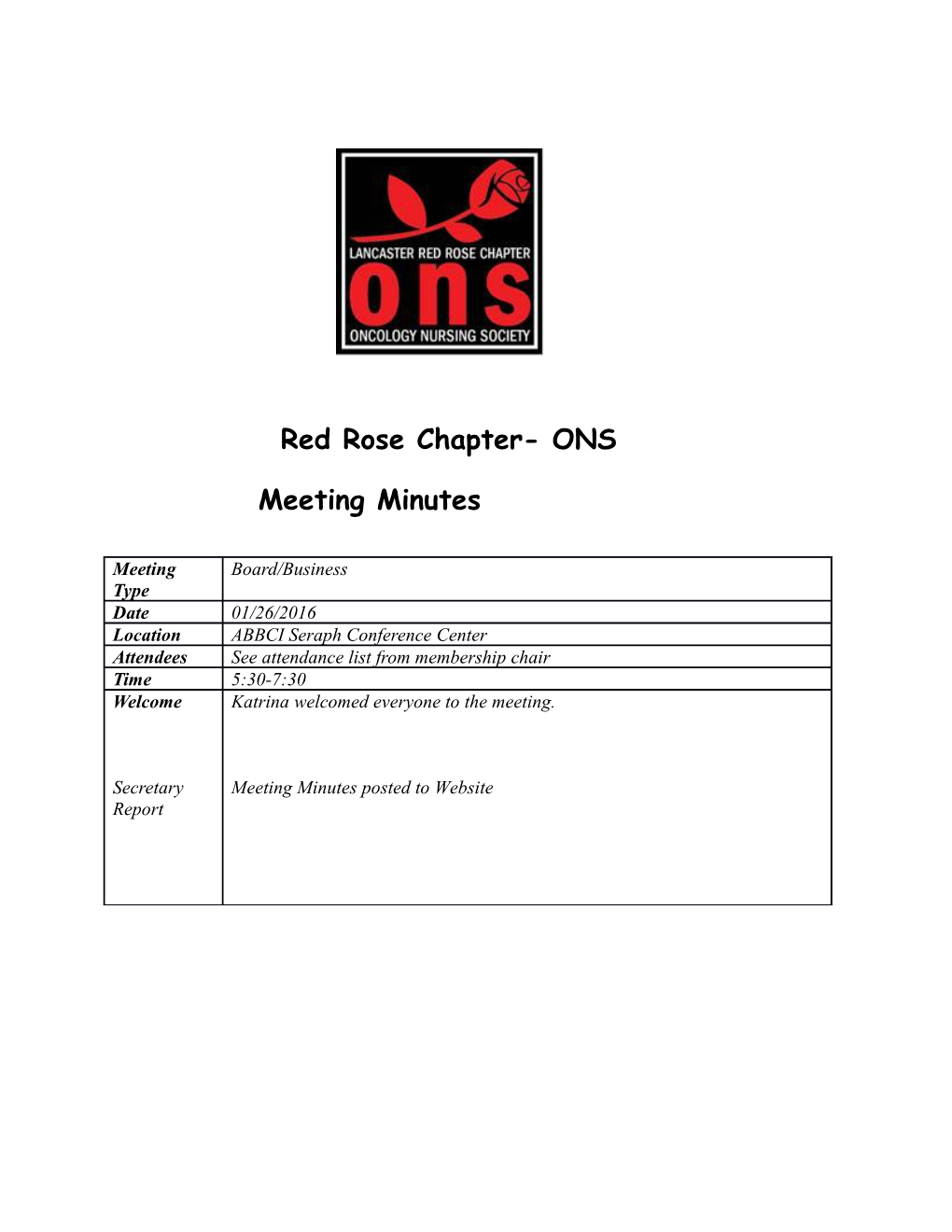 Red Rose Chapter- ONS