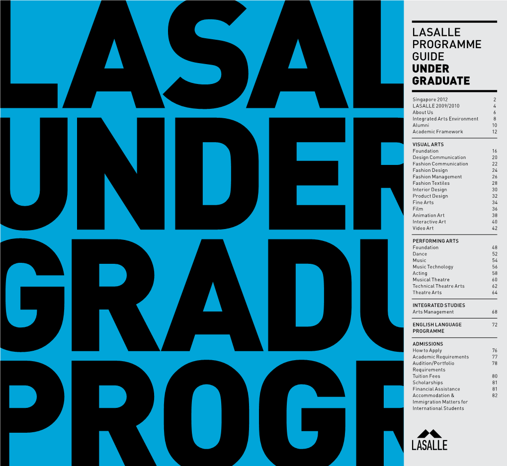 Lasalle Programme Guide Under Graduate Get