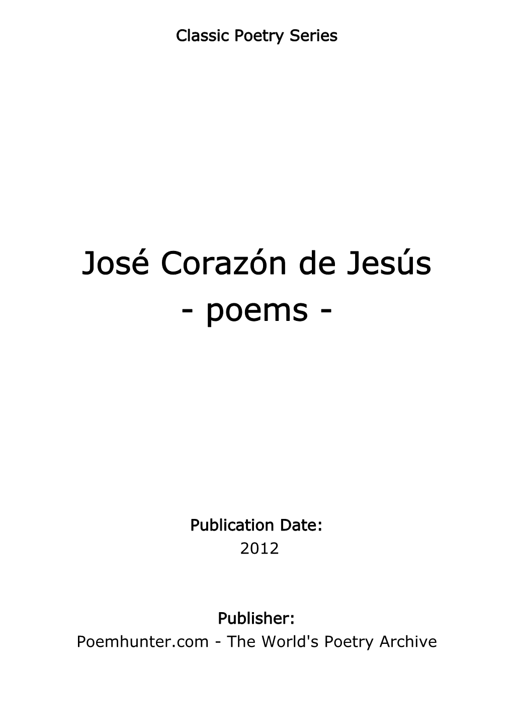 José Corazón De Jesús - Poems