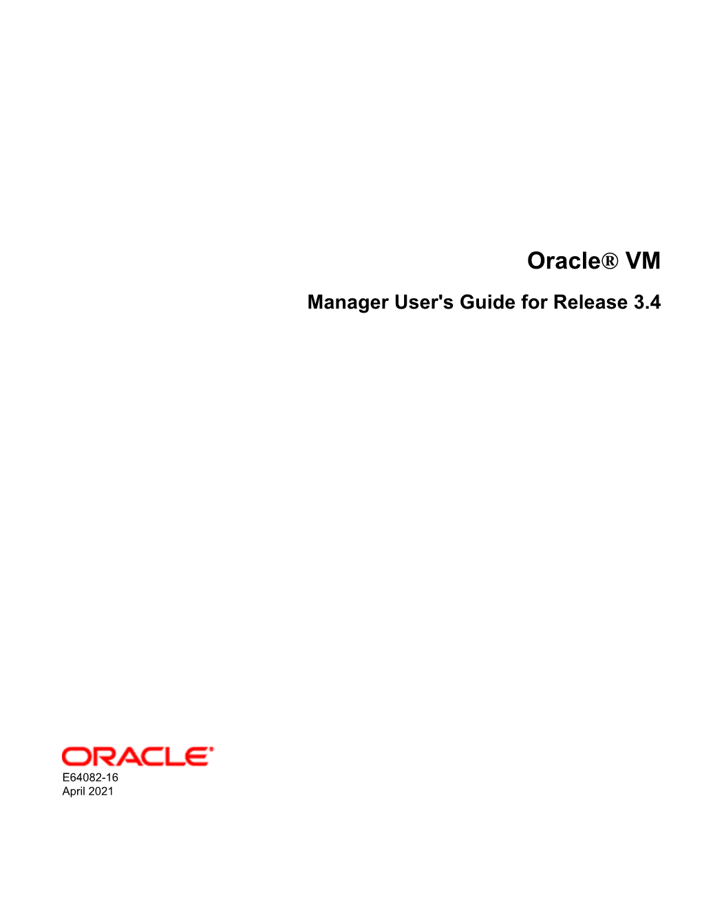 Oracle® VM Manager User's Guide for Release 3.4