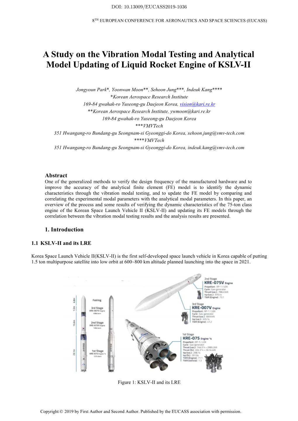 A Study on the Vibration Modal Testing and Analytical Model Updating of Liquid Rocket Engine of KSLV-II