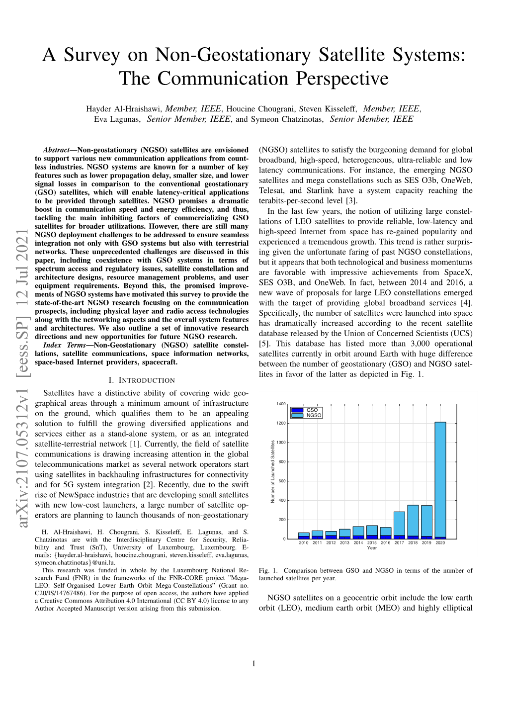 A Survey on Non-Geostationary Satellite Systems: the Communication Perspective