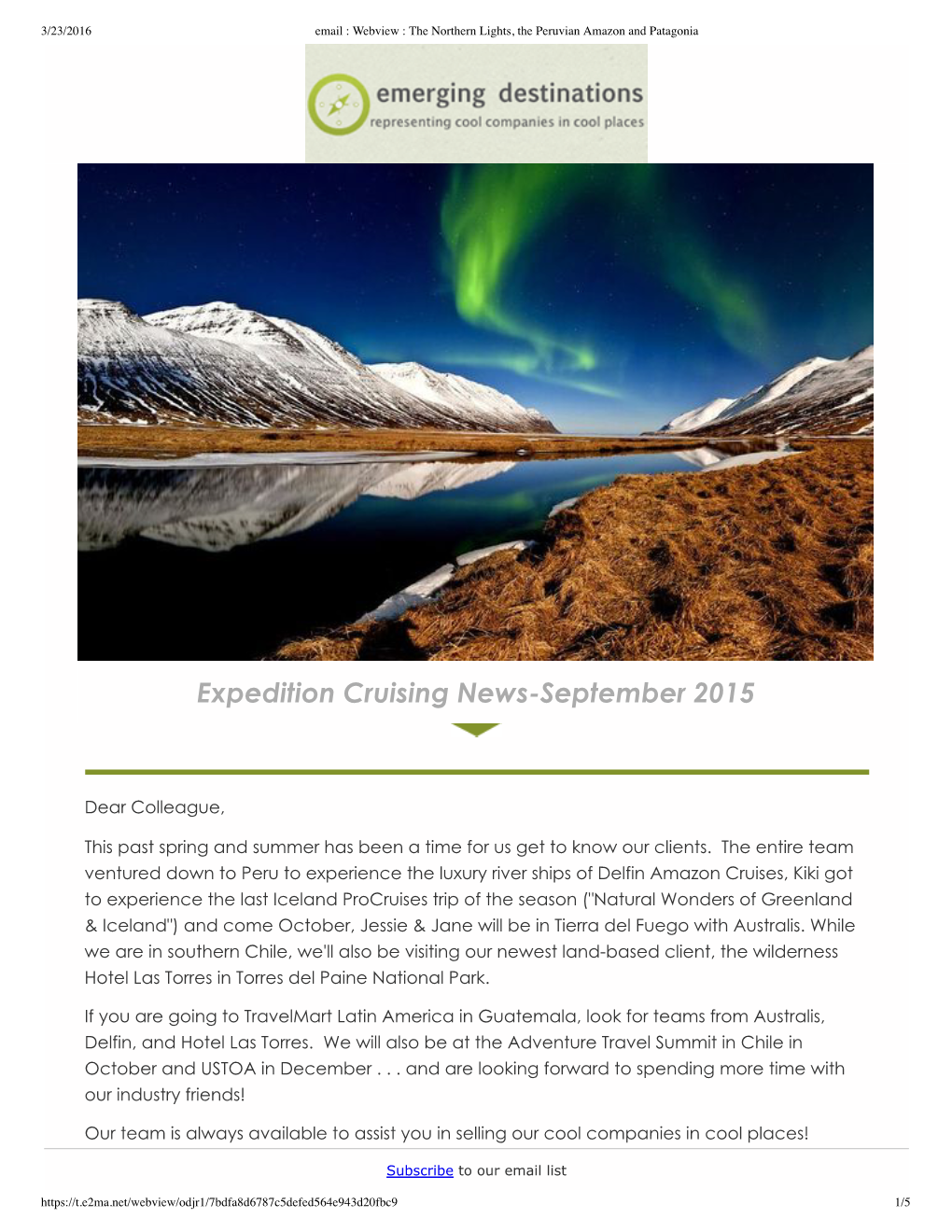 Expedition Cruising Newsseptember 2015