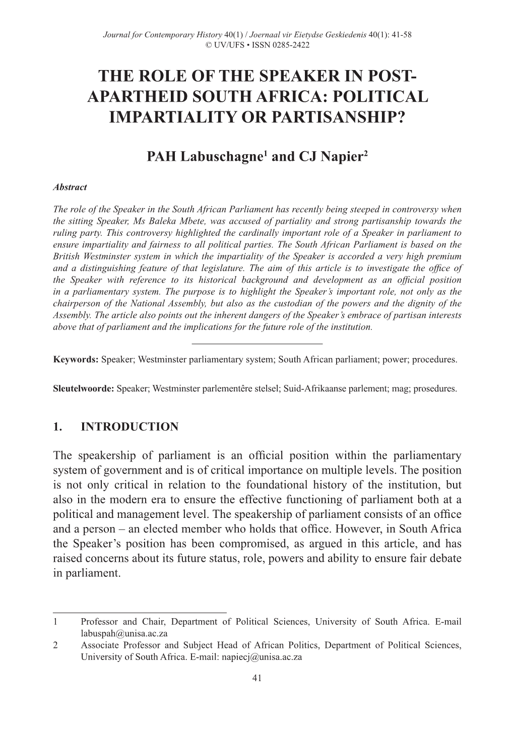 Apartheid South Africa: Political Impartiality Or Partisanship?