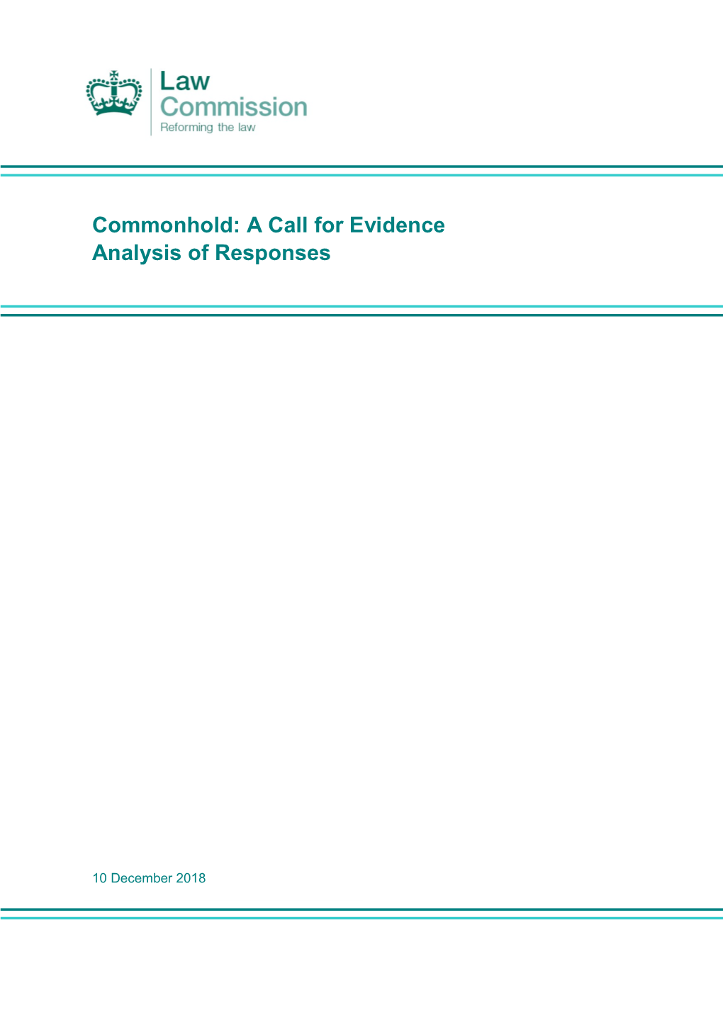 Commonhold: a Call for Evidence Analysis of Responses