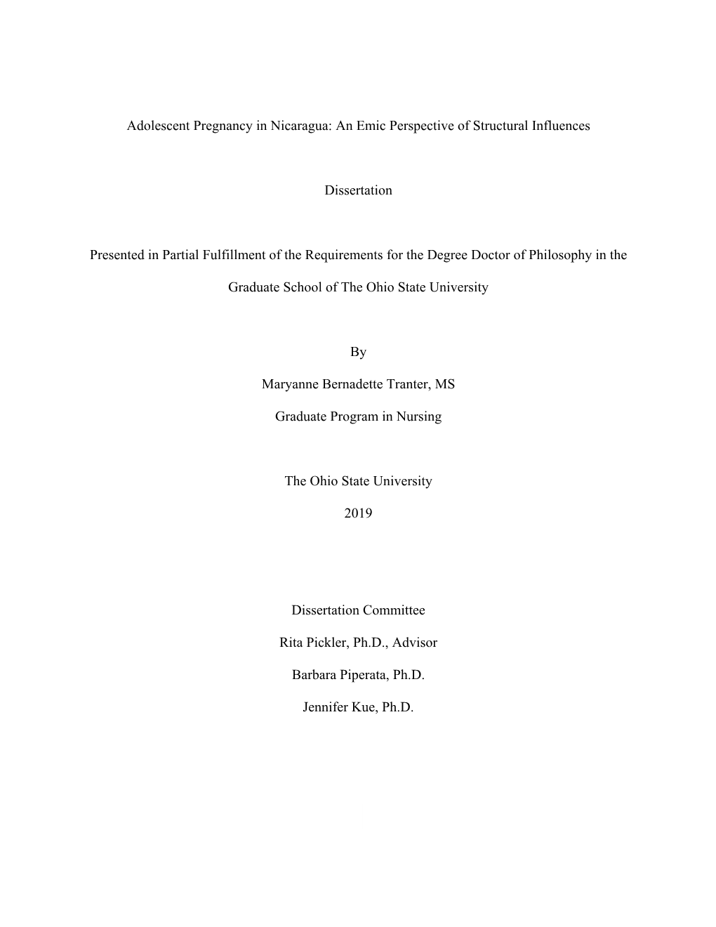 Adolescent Pregnancy in Nicaragua: an Emic Perspective of Structural Influences