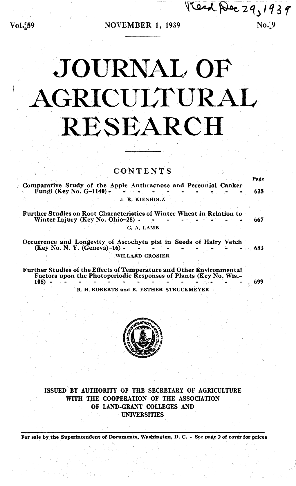 Journal of Agricultural Research