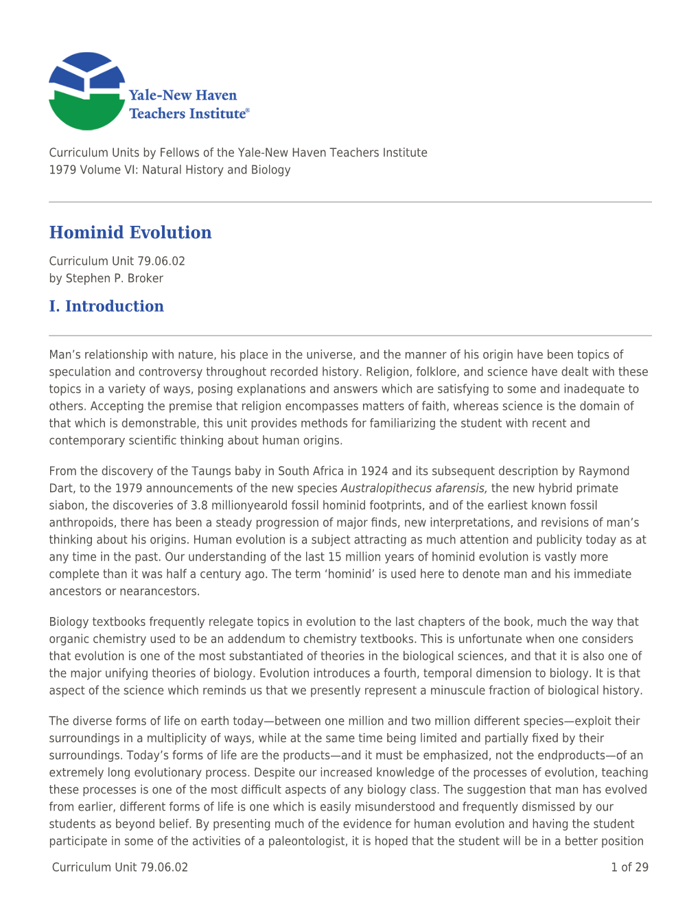 Hominid Evolution