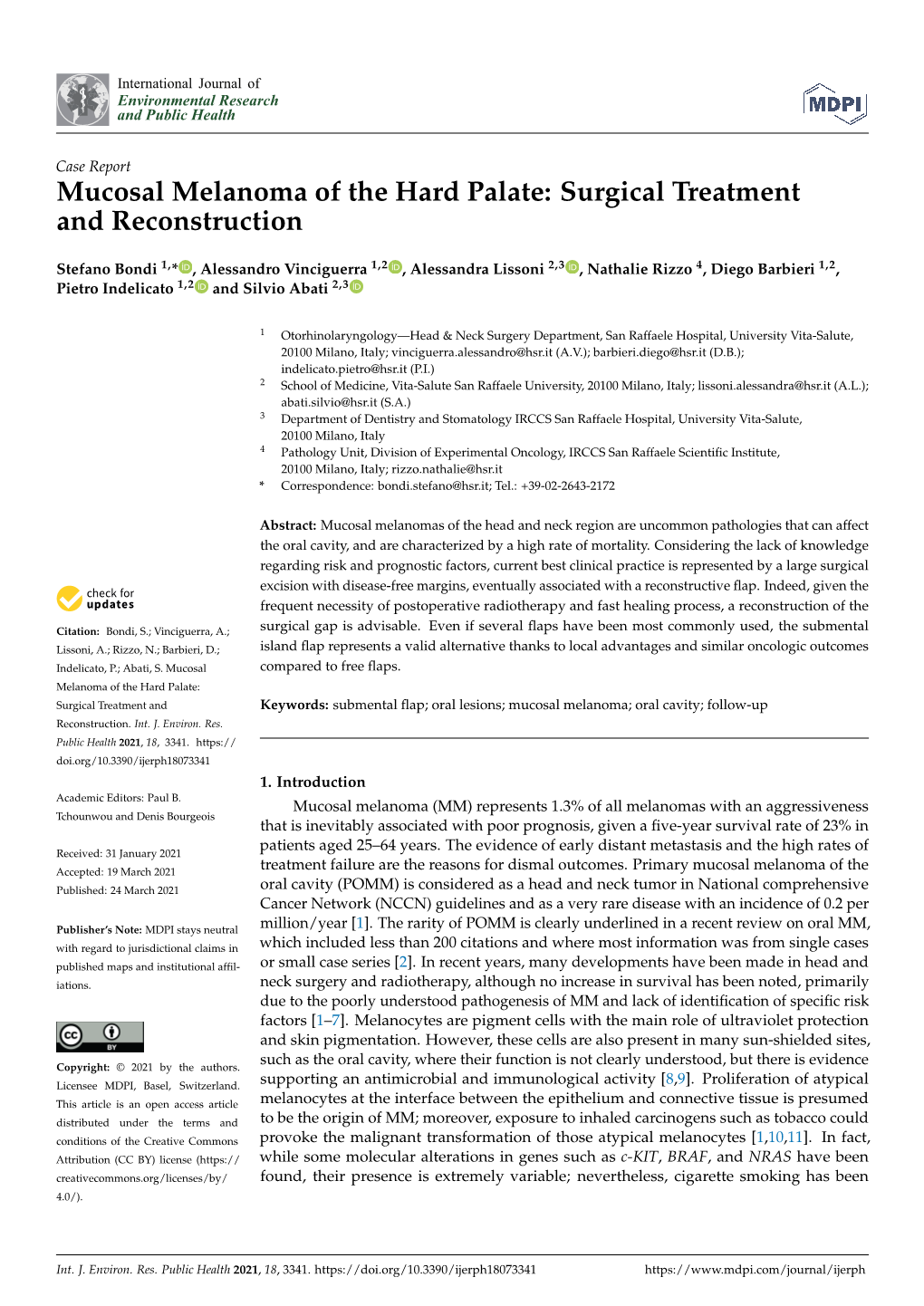 Mucosal Melanoma of the Hard Palate: Surgical Treatment and Reconstruction