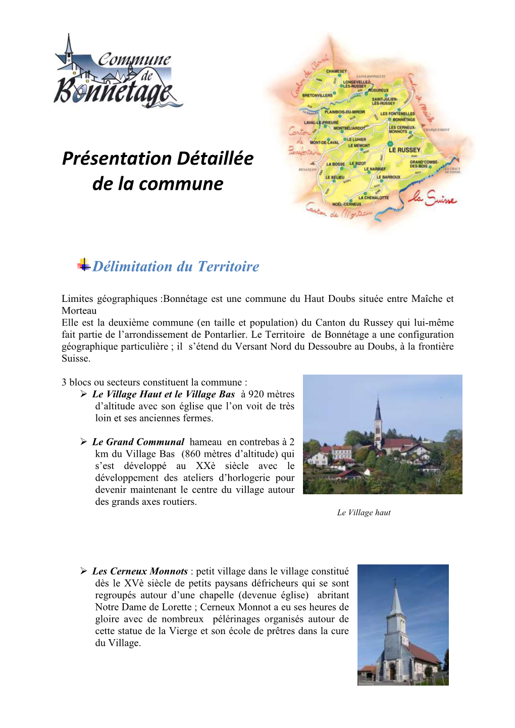 Présentation Détaillée De La Commune