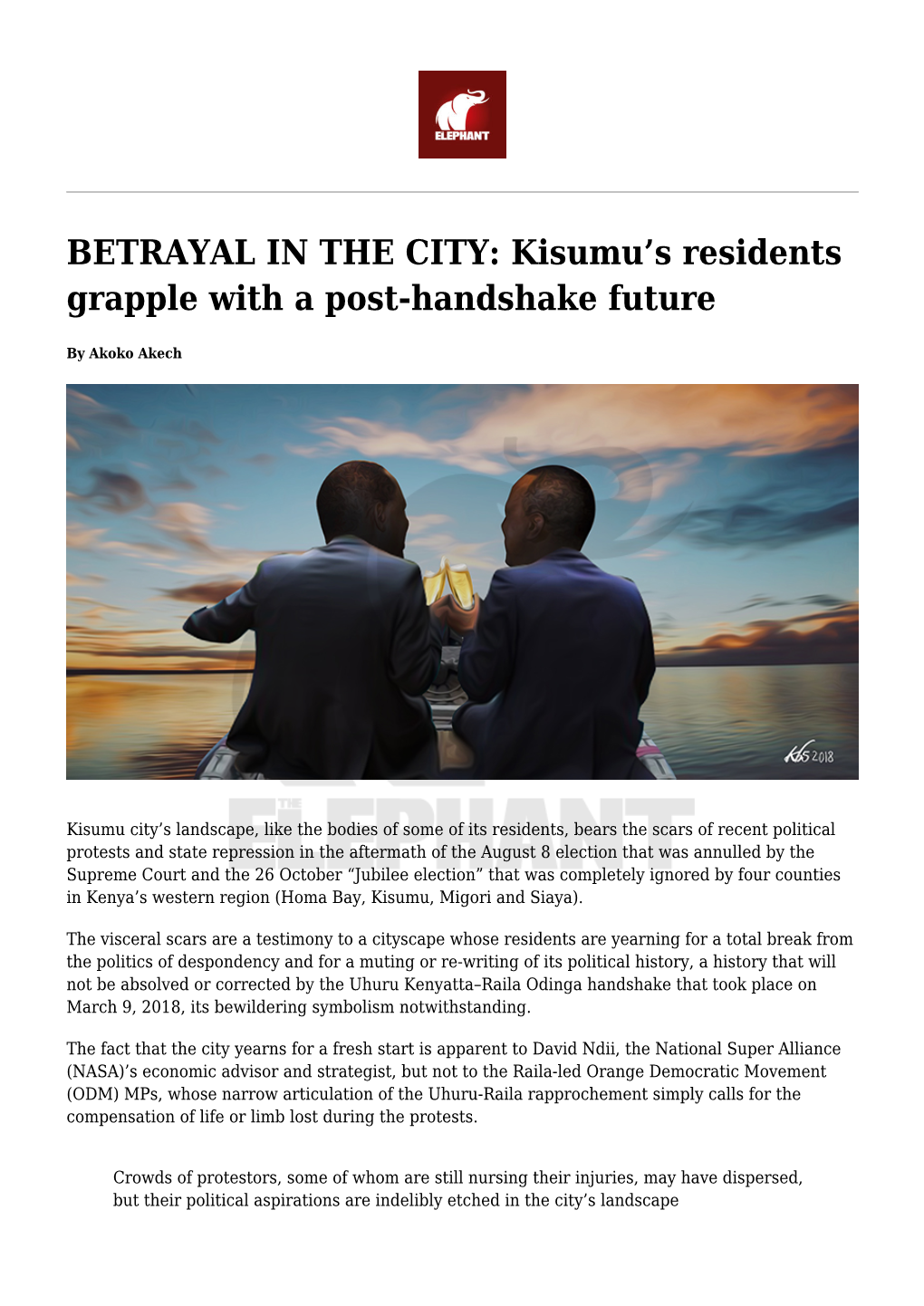 BETRAYAL in the CITY: Kisumu's Residents Grapple with a Post