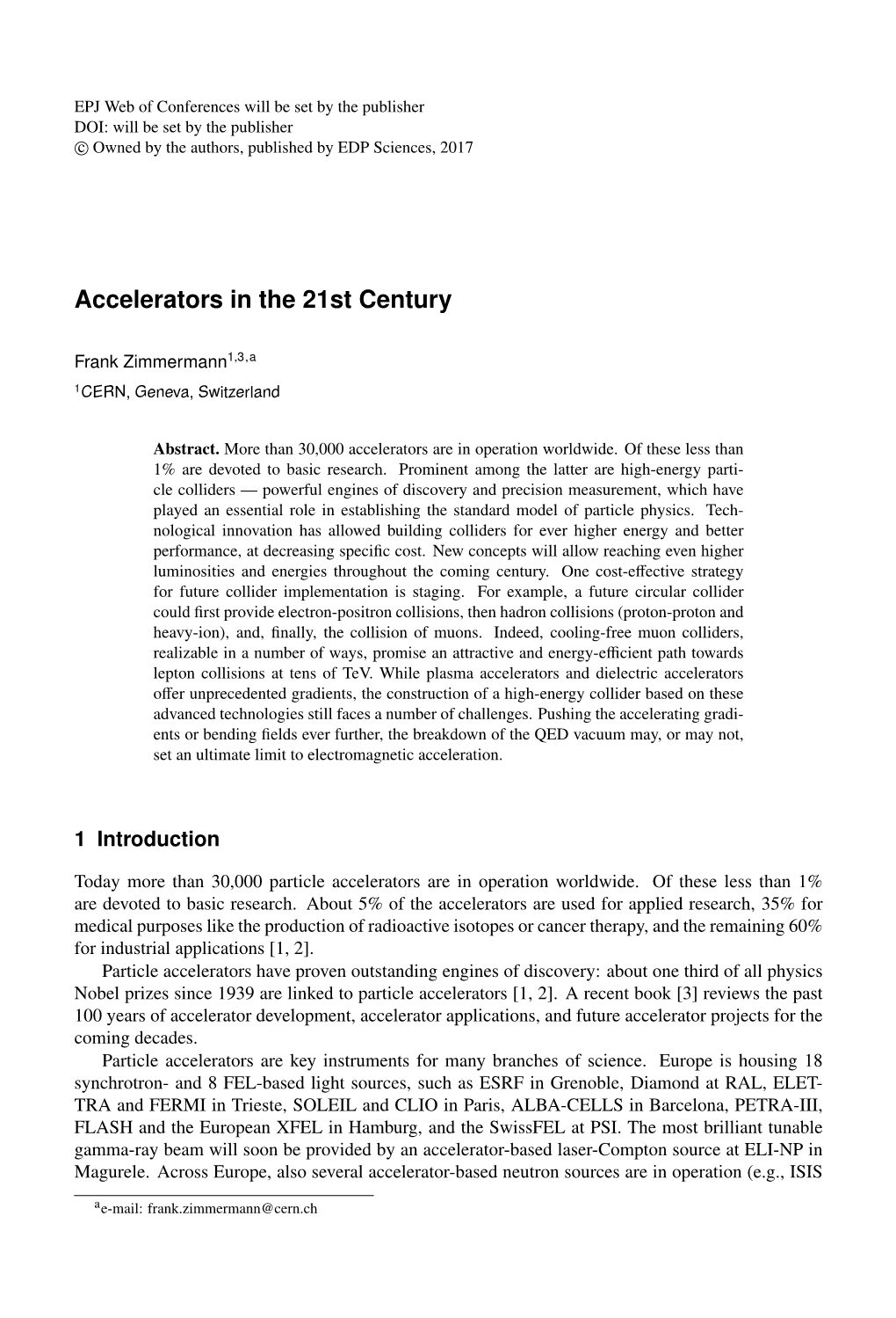 Accelerators in the 21St Century