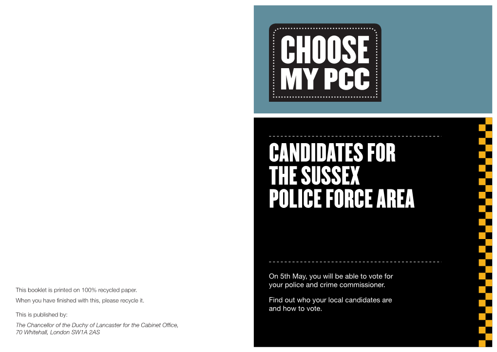 Candidates for the Sussex Police Force Area