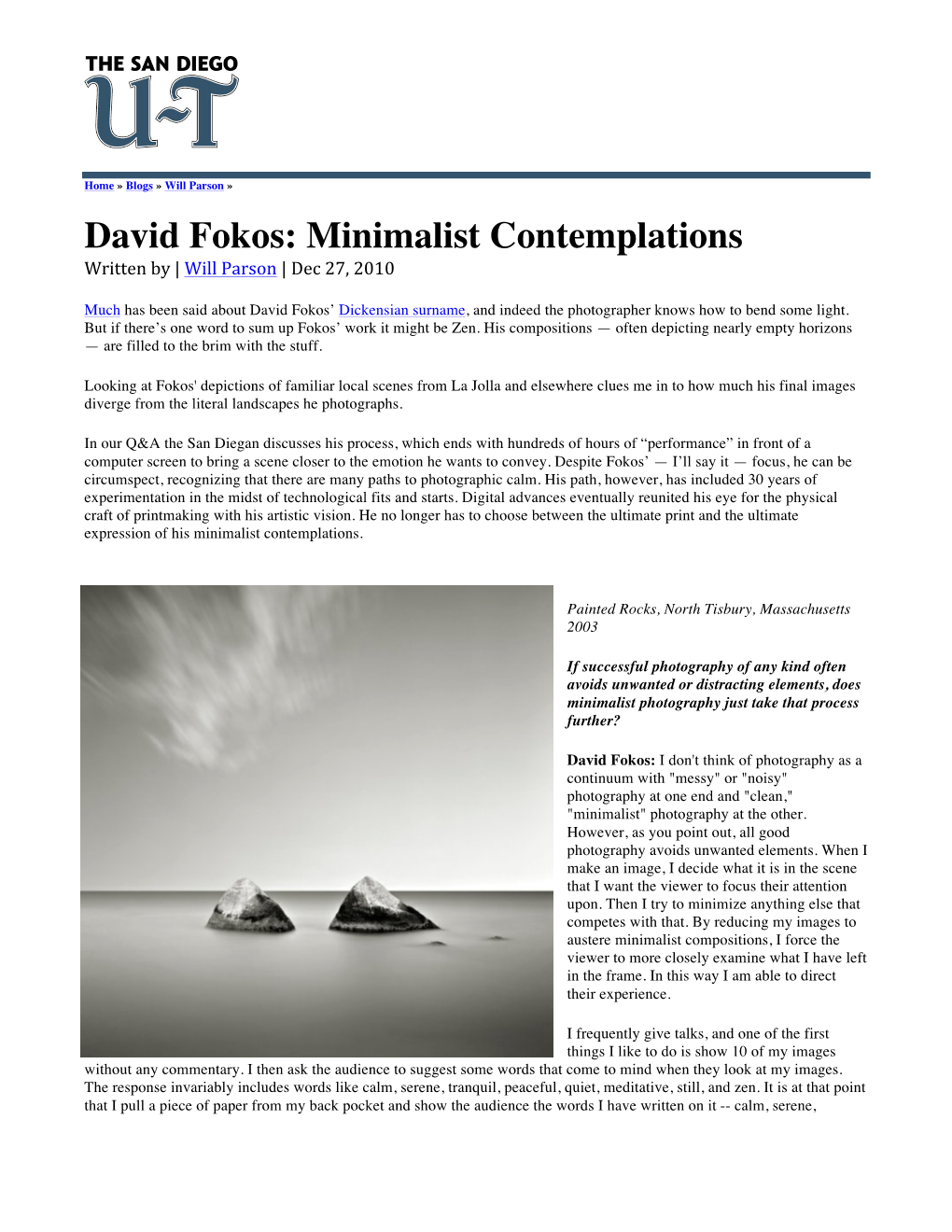 Minimalist Contemplations Written by | Will Parson | Dec 27, 2010